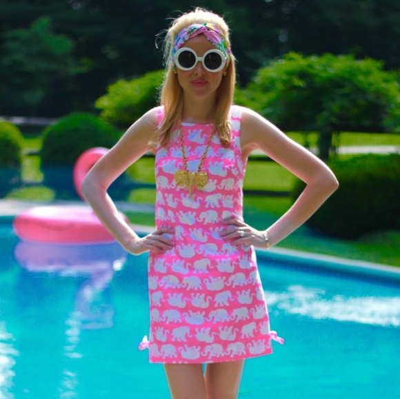 Lilly Pulitzer Dresses & Skirts - Lilly Pultizer Delia Shift in Pop Pink Tusk in Sun. Bright pink dress with white